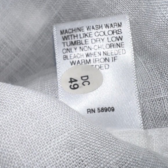 Murano Baird Mcnutt Mens Button Up Shirt 100% Linen Long Sleeve White Comfy New. - Picture 5 of 6